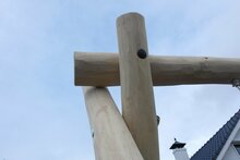 Detail hoekconstructie Schommel op maat inground Betonmodel
