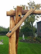 Detail hoekconstructie Schommel op maat Grondanker model