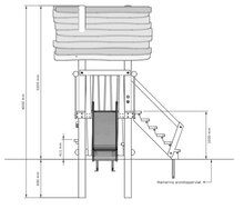 Maatvoeringen Zijaanzicht speeltoren Kabouternest BS-1019-01
