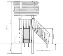 Maatvoeringen Zijaanzicht speeltoren Kabouternest BS-1019-02