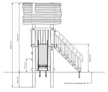 Maatvoeringen Zijaanzicht speeltoren Kabouternest BS-1019-03