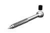 Oogschroef met draadeind M10 x 100 mm *RVS** - met kunststof bus