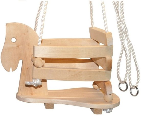 ga sightseeing schending spijsvertering Babyschommel houten paard - De Bruine Speeltoestellen