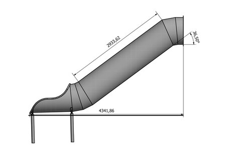 RVS Spiraalglijbaan tot Platformhoogte 200 cm