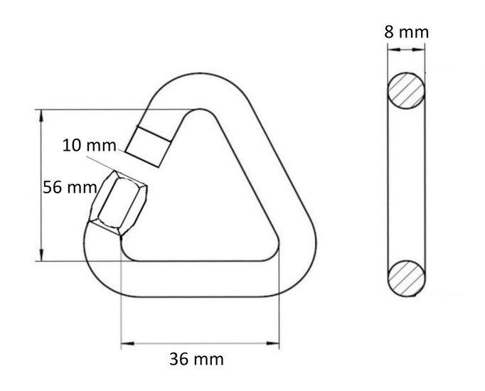 Noodschalm 56x36mm verzinkt SWL: 550kg