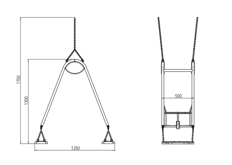 bouw tekening Duo schommel