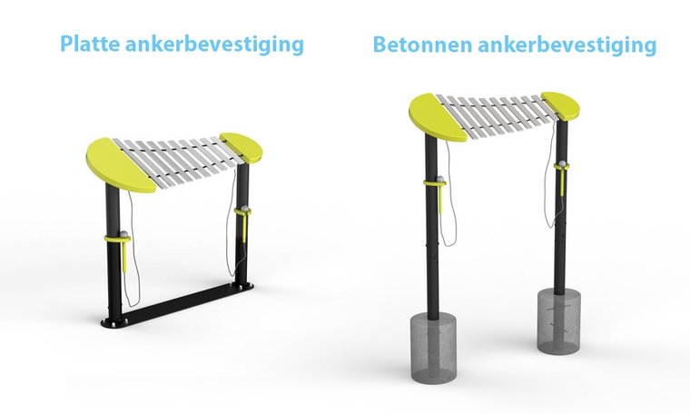 tekening hoe je het Muziektoestel Xylofoon Luchtpiano moet inbouwen