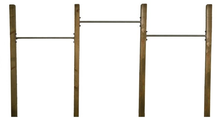 Duikelstang RVS met verduurzaamd houten palen