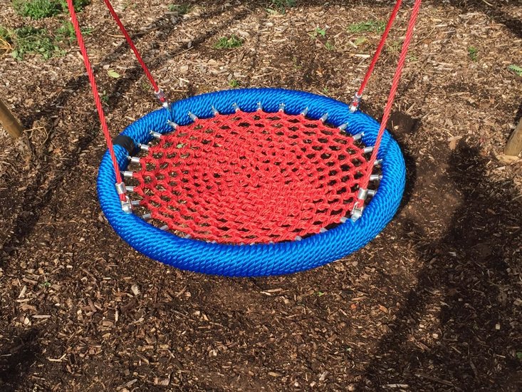 Nestschommel met fijn mazig net &Oslash;120 cm Blauw-Rood