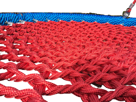 Nestschommel met fijn mazig net &Oslash;120 cm Blauw-Rood