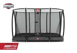 Berg Ultim Champion Trampoline Inground 330 x 220 met Safetynet Deluxe Grijs