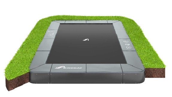 Akrobat Trampoline Primus Flat To The Ground 430x305 cm Antraciet (Nieuw)