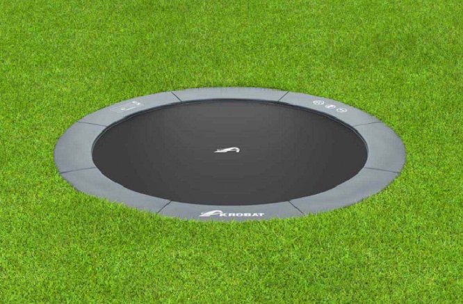 Akrobat Trampoline Orbit Flat To The Ground 430cm Antraciet