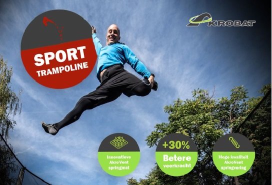 Akrobat Trampoline *Primus Flat To The Ground** 305x183 cm antraciet (Nieuw)