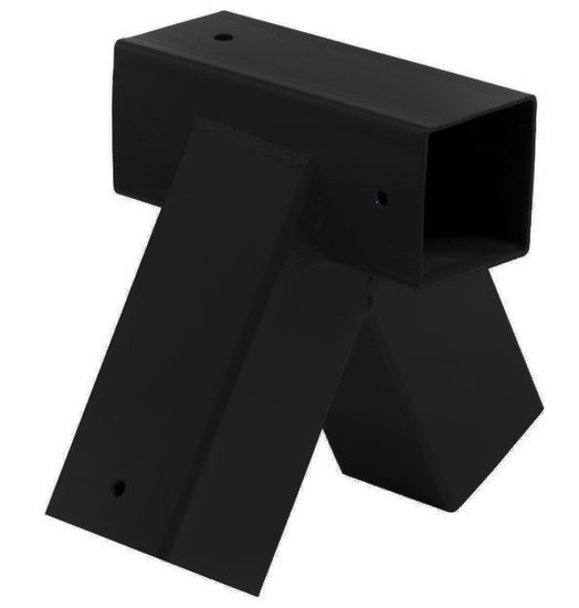 Hoekverbinding Schuin, Vierkant 90x90 mm Zwaar zwart detail