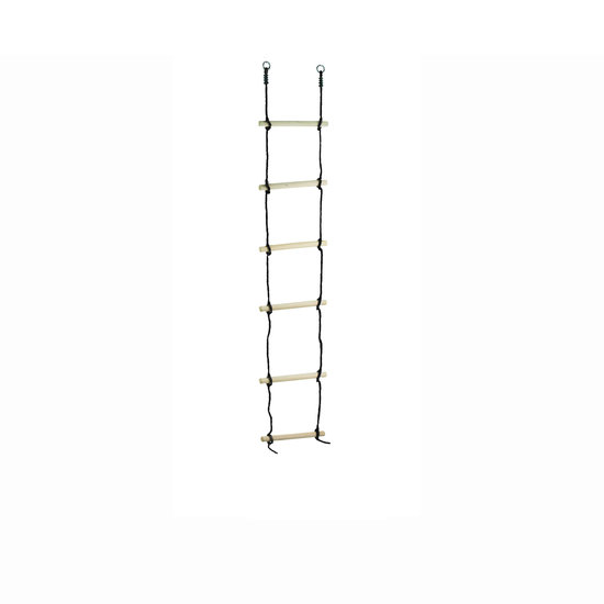 Touwladder PP touw zwart 6 sporten 2,1m