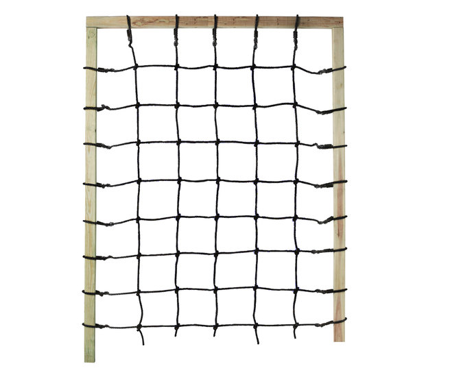 Het klimnet 2 meter bij 150 cm touw zwart is geschikt voor buiten en binnen, u kunt het gebruiken om een survival-/obstakel-baa