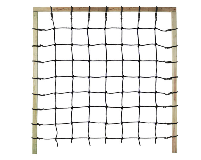 Het klimnet 2 meter bij 150 cm touw zwart is geschikt voor buiten en binnen, u kunt het gebruiken om een survival-/obstakel-baa
