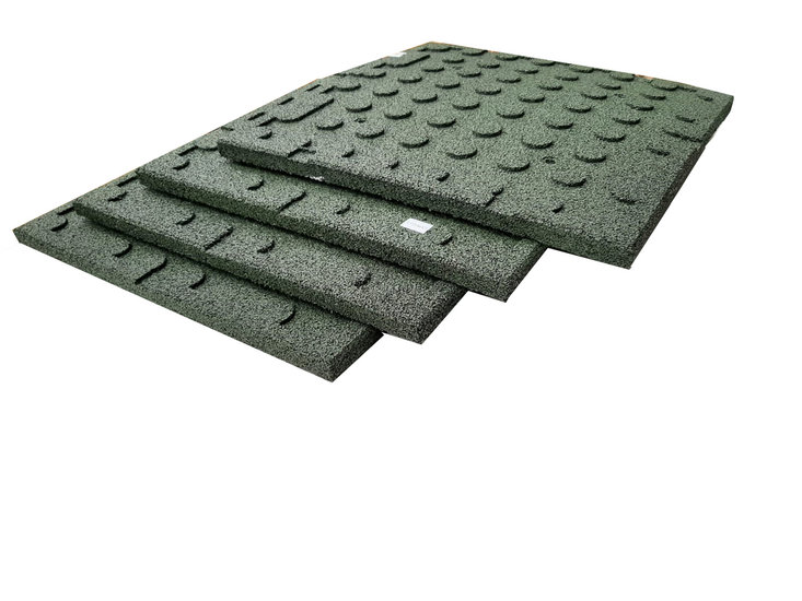 Rubber Tegels 50 x 50 x 2,5 cm groen onderkant