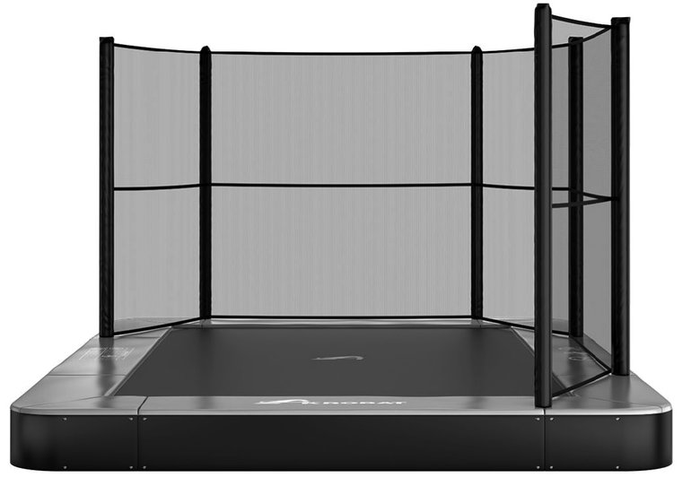 Akrobat Trampoline Orbit Flat To The Ground 335x244 cm met Veiligheidsnet Antraciet