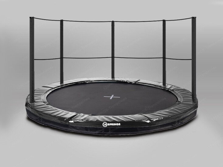 Akrobat Trampoline Primus Inground met half veiligheidsnet 305 cm Zwart