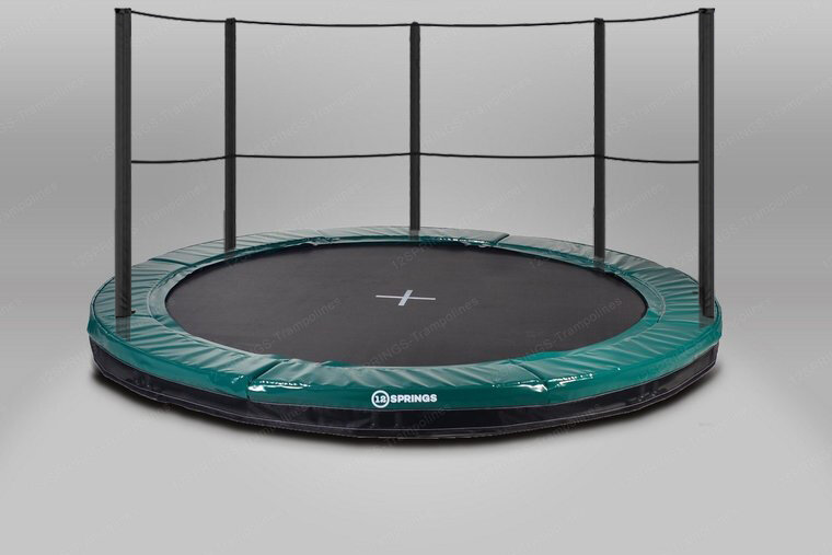 Akrobat Trampoline Primus Inground met half veiligheidsnet 365 cm Groen