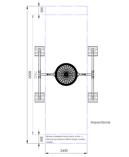 impactzone vrije ruimte valruimte schommel 2 haken valruimte
