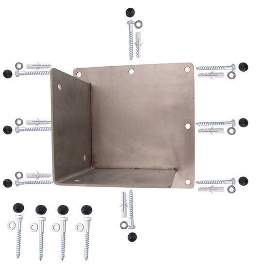 vierkante roest vast vrij staal hout muursteun 200 tot 210 mm met Bevestingsmateriaal