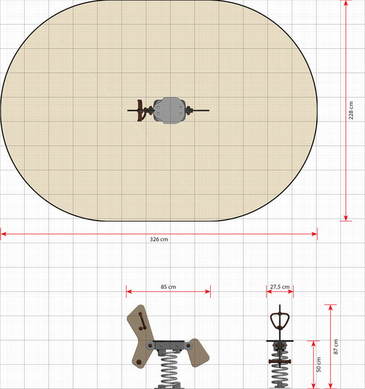 afmetingen veerdier speeltoestel speelplaats speeltuin camping