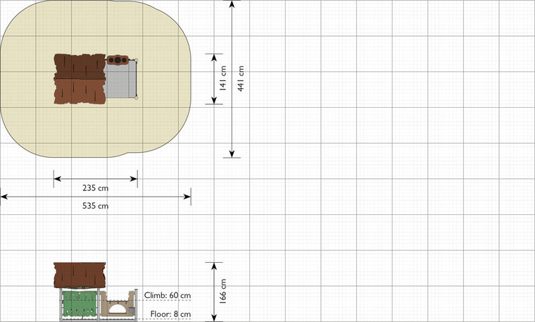 afmetingen tekening speelhuisje explore kiki