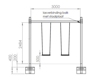 technische gegevens stalen schommel 4 haaks 