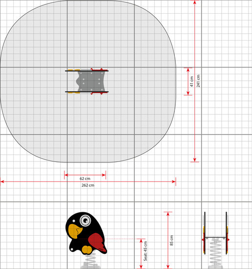 afmetingen tekening veertoestel explore parrot