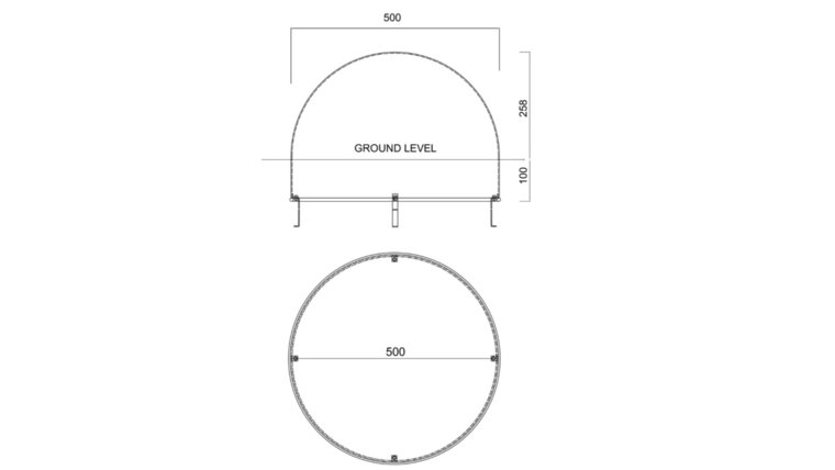 rvs speel dome afmetingen 50cm 