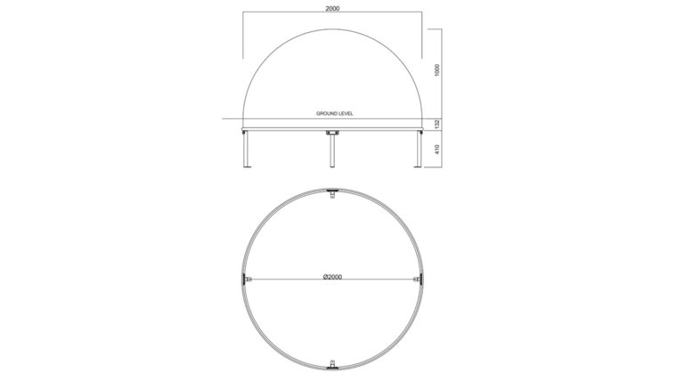 rvs speelkoepel 200 cm afmetingen