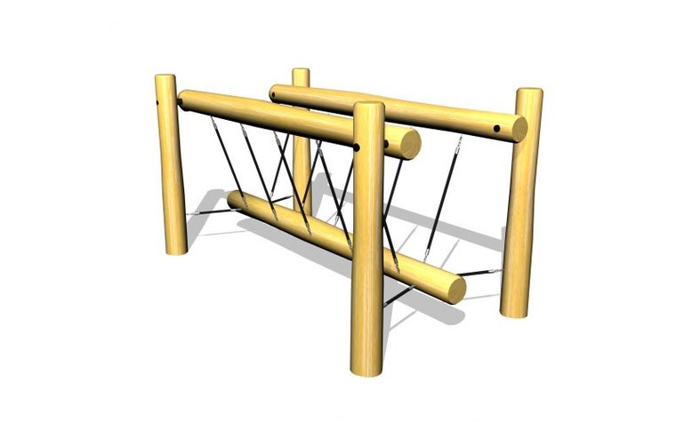 Robinia Zwevende Balanceerbalk met Gewapend Touw Openbaar (Serie 35)