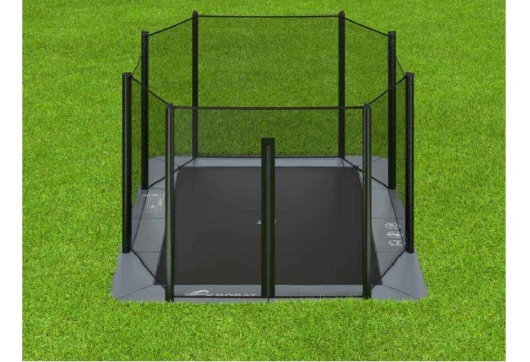 Akrobat Trampoline Orbit Flat To The Ground 380x250 cm met Veiligheidsnet Antraciet 