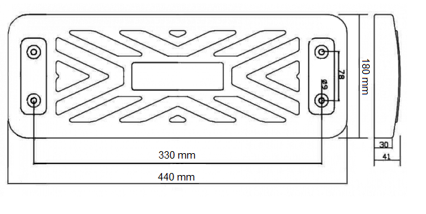 Technische tekening Los Schommelzitje Rubber Premium Rood