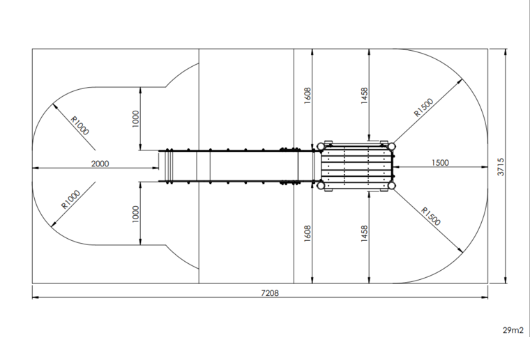 Europlay RVS Heuvelglijbaan met platform 2,5 M en-1176 gekeurd