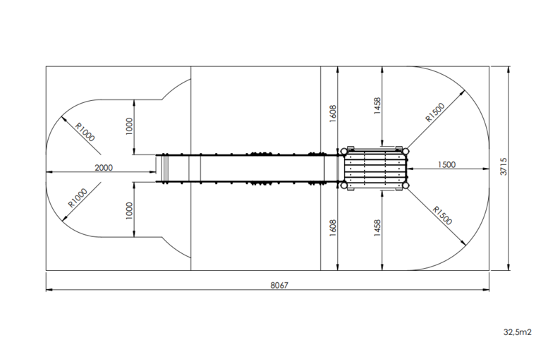 Europlay RVS Heuvelglijbaan met platform 3,6 M en-1176 gekeurd