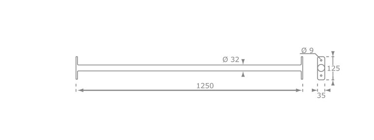 Duikelstang 125 cm groen afmetingen