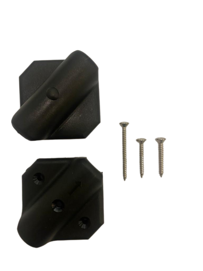 sfeerfoto van de bovenkanten van de Kunststof X-connector voor &Oslash;16 mm gewapend touw zwart inclusief schroefjes