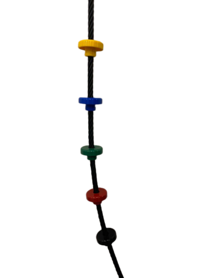 sfeerfoto van een klimtouw met de Kunststof knoop voor gewapend touw Groen &Oslash;16mm