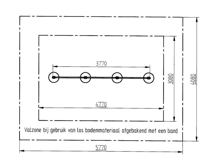 Valruimte - Duikelrek Verzinkt/RVS Openbaar Trio