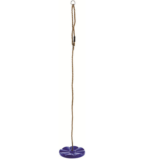 Volledig beeld van de Schotelschommel kunststof Blauw met PP-touw