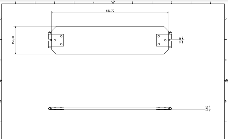 Rubberzitje Flexibel Subliem met kettinginleg &amp; RVS kettingen afmetingen