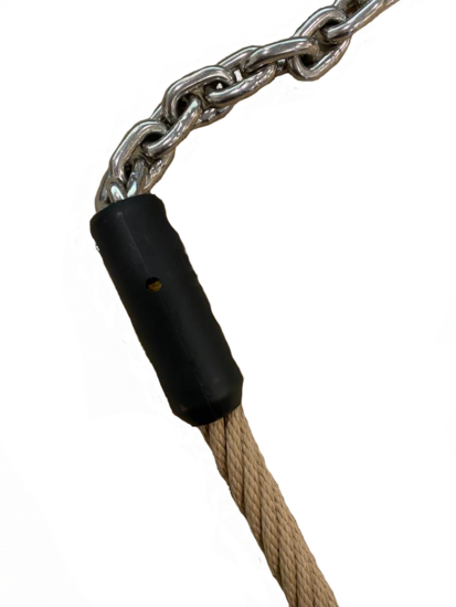 Eindstuk met kettingaansluiting - voor bevestiging touw aan ketting