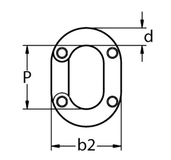 tekening Kettingverbinder Klinkbaar RVS