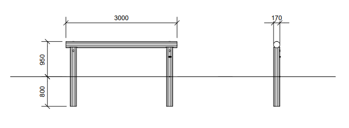 Robinia outdoor evenwichtsbalk afmetingen