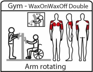 Inclusief fitnesstoestel WaxOnWaxOff Double uitleg