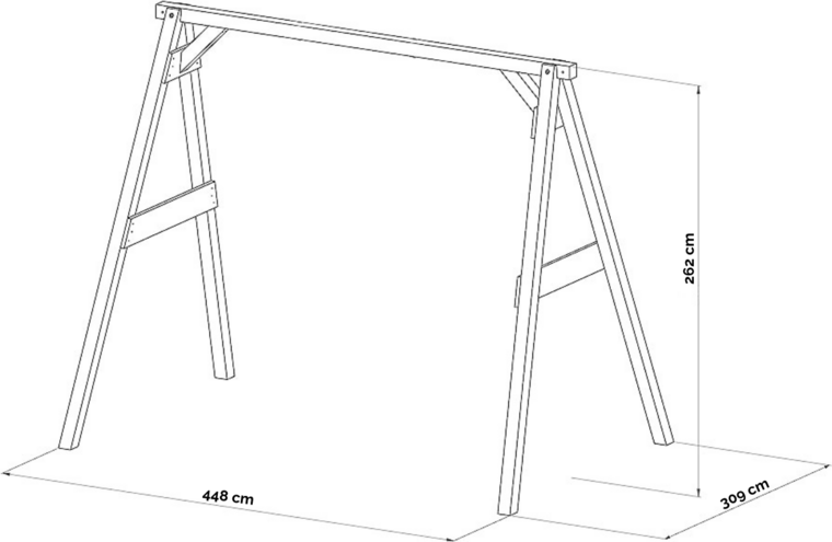 afmetingen tekening schommel hoog